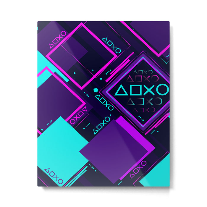 Neon Geometric Vaporwave Metal Print Gallery Image 1