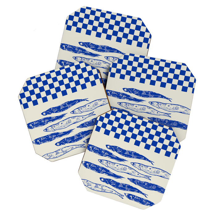 Nordic Sardines Checkered Coaster Gallery Image 1