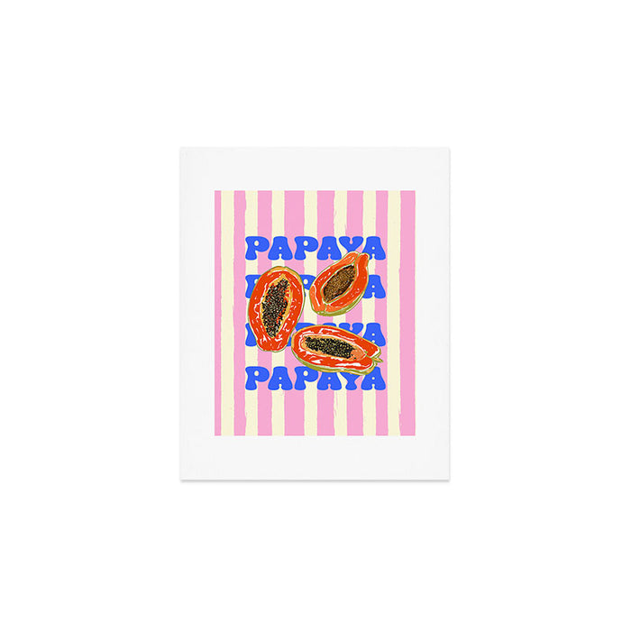 Papaya Stripes Tropical Summer Illustration Art Print Gallery Image 1