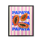 Papaya Stripes Tropical Summer Illustration Framed Canvas Print Gallery Image 8
