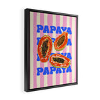 Papaya Stripes Tropical Summer Illustration Framed Canvas Print Gallery Image 2