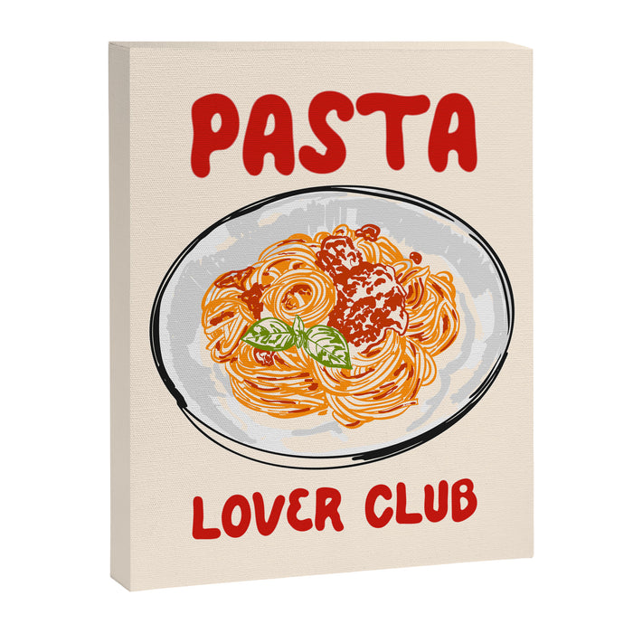Pasta Lover Club - Italian Spaghetti Illustration Canvas Print Gallery Image 1
