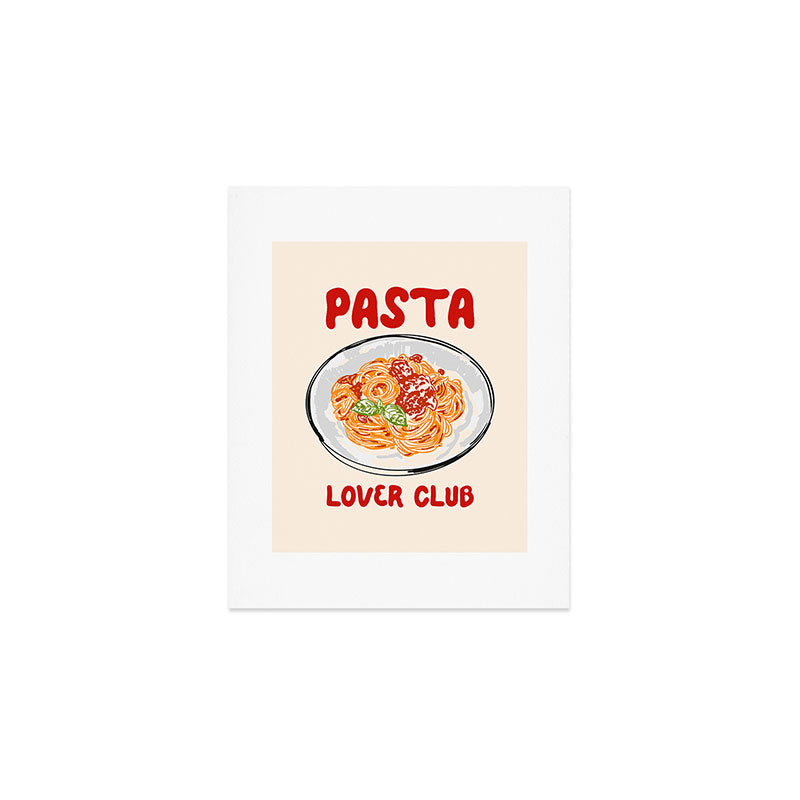 Pasta Lover Club - Italian Spaghetti Illustration Art Print Gallery Image 1