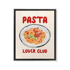 Pasta Lover Club - Italian Spaghetti Illustration Framed Canvas Print Gallery Image 8