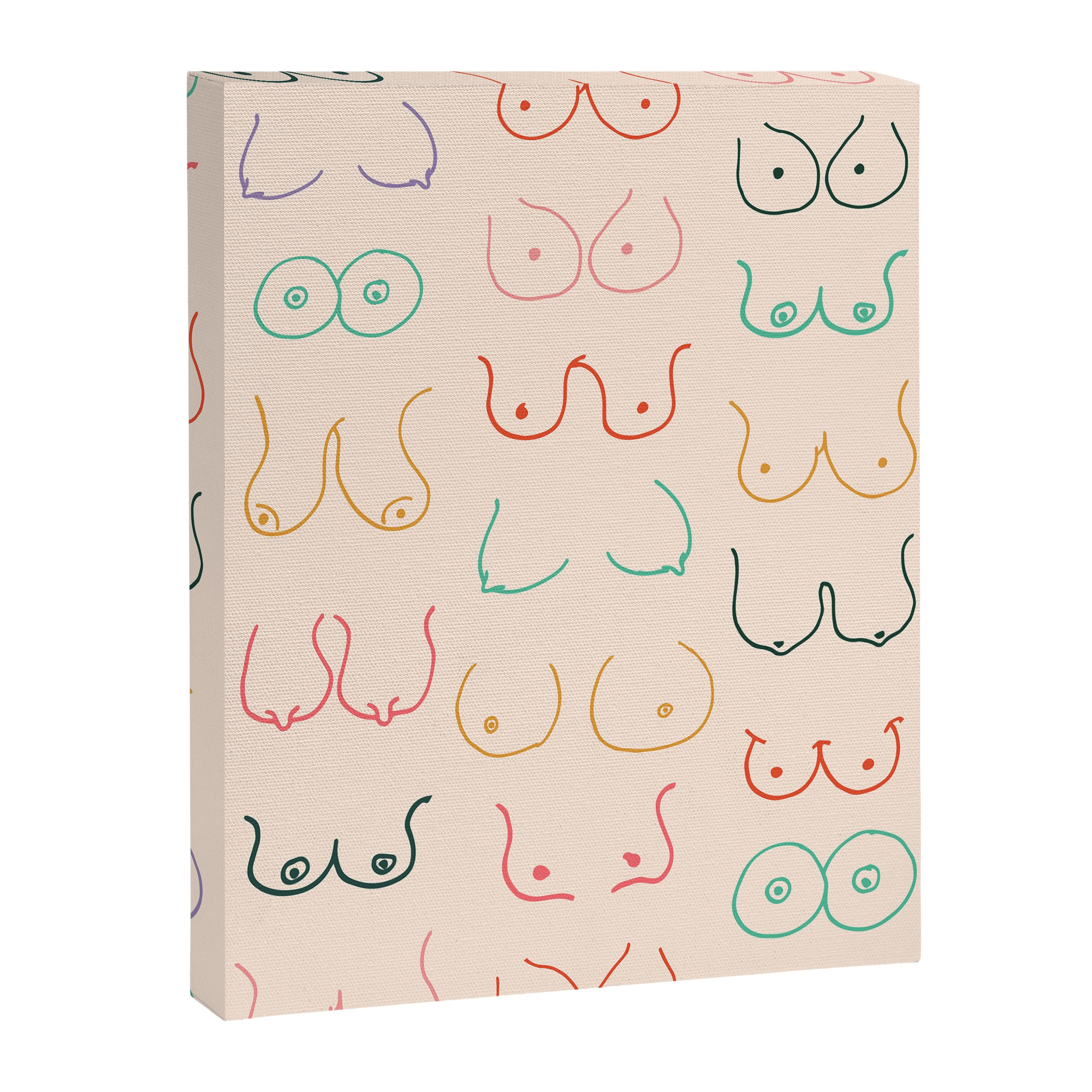 Pastel Boobs Drawing Canvas Print Gallery Image 8
