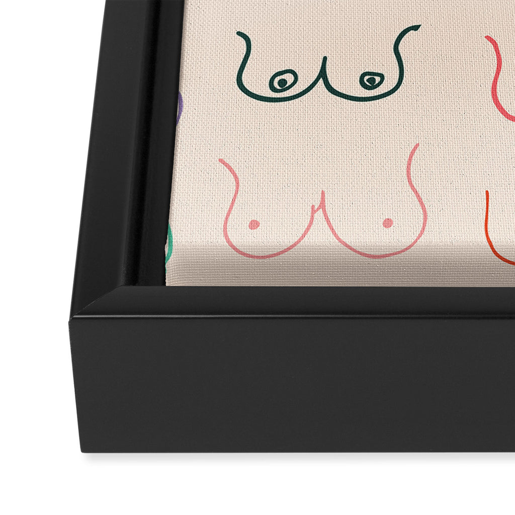 Pastel Boobs Drawing Framed Canvas Print Gallery Image 3