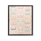 Pastel Boobs Drawing Framed Canvas Print Gallery Image 8