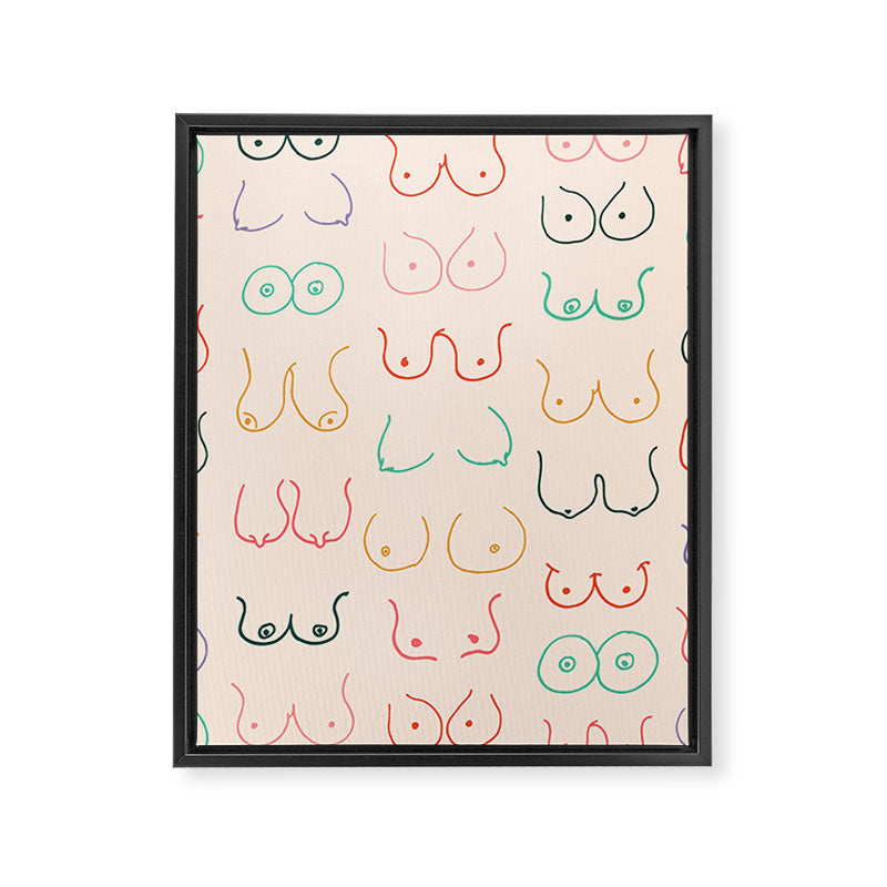 Pastel Boobs Drawing Framed Canvas Print Gallery Image 8