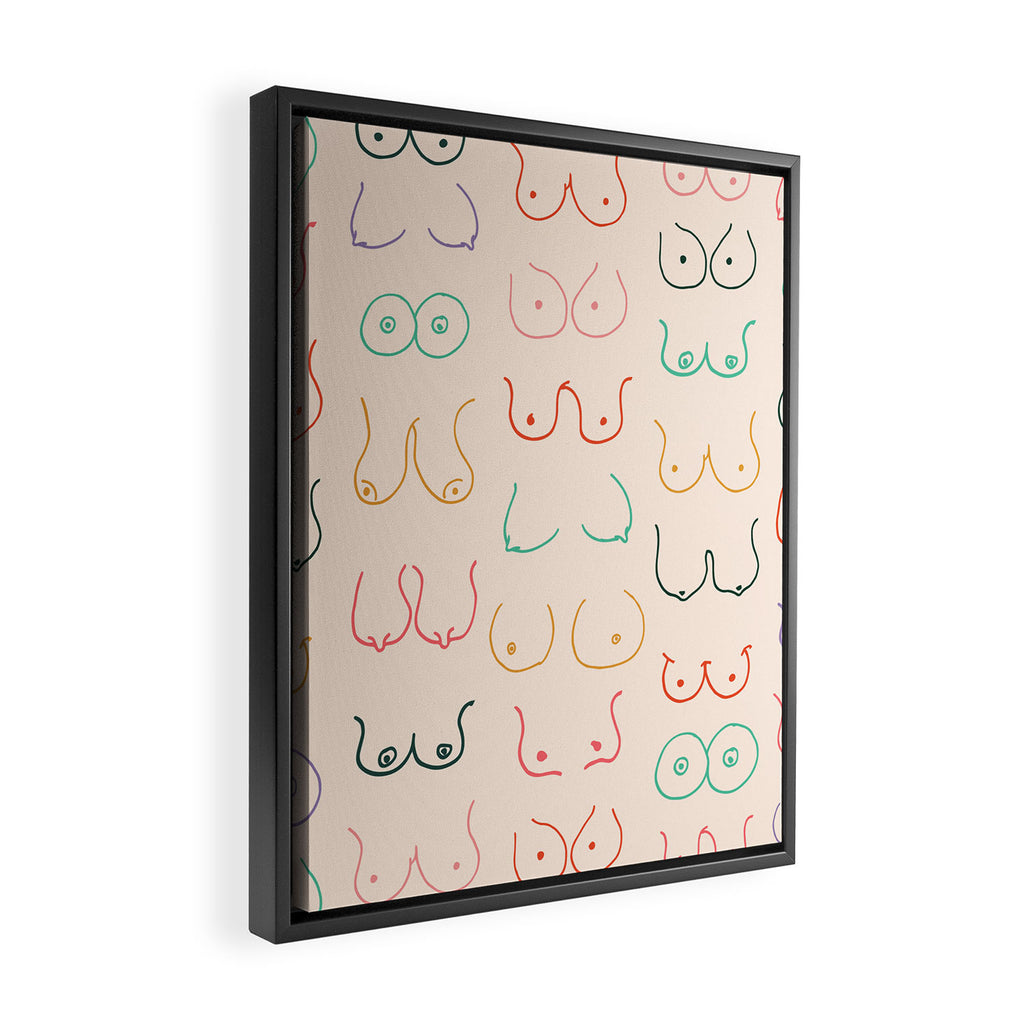 Pastel Boobs Drawing Framed Canvas Print Gallery Image 2