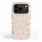 Pastel Boobs Drawing iPhone Case Gallery Image 1