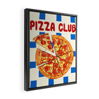 Pizza Club Retro Slice Illustration Framed Canvas Print Gallery Image 2
