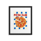 Pizza Club Retro Slice Illustration Framed Art Print Gallery Image 6