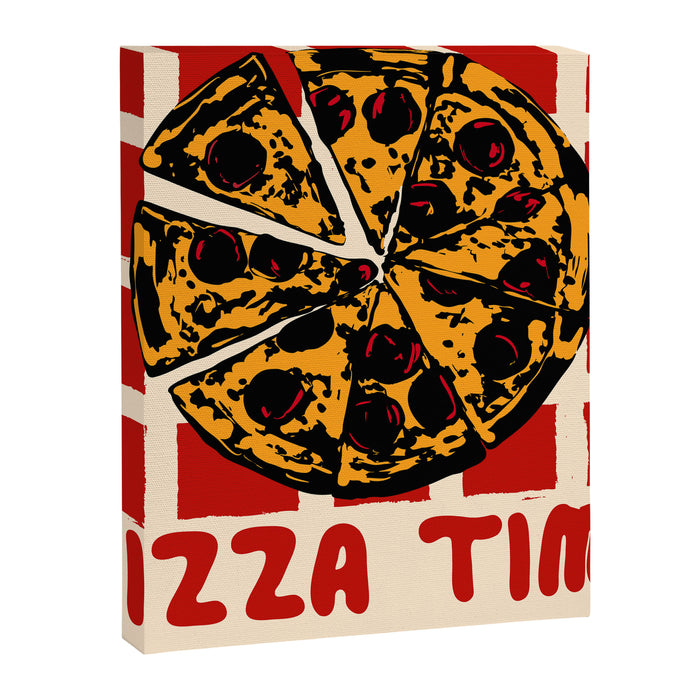 Pizza Time Retro Illustration Canvas Print Gallery Image 1