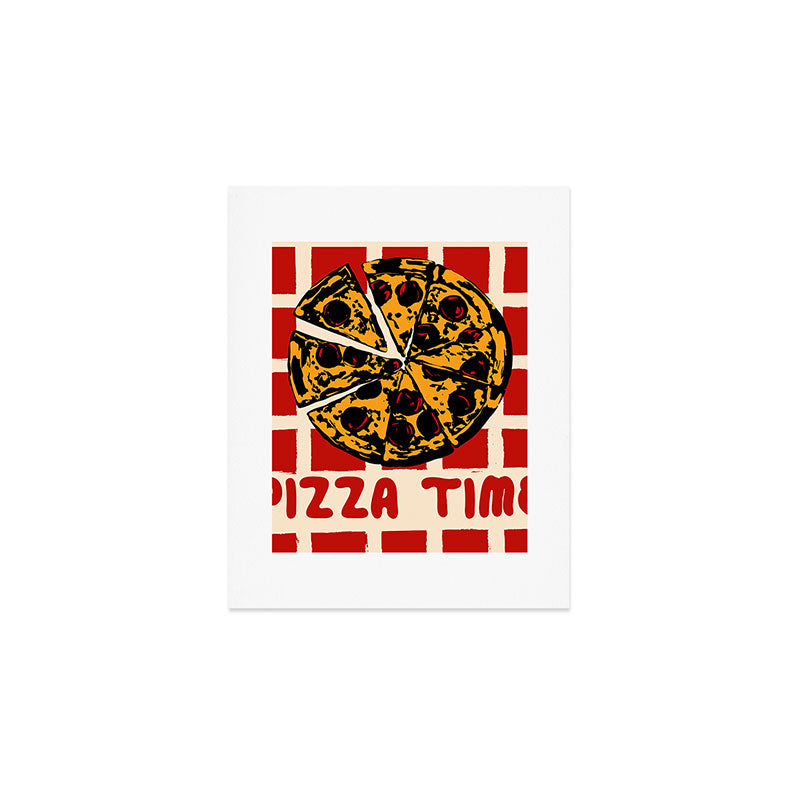 Pizza Time Retro Illustration Art Print Gallery Image 1