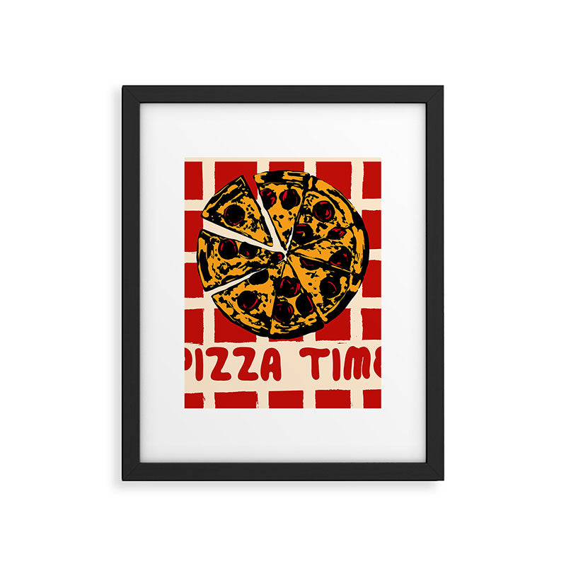 Pizza Time Retro Illustration Framed Art Print Gallery Image 6