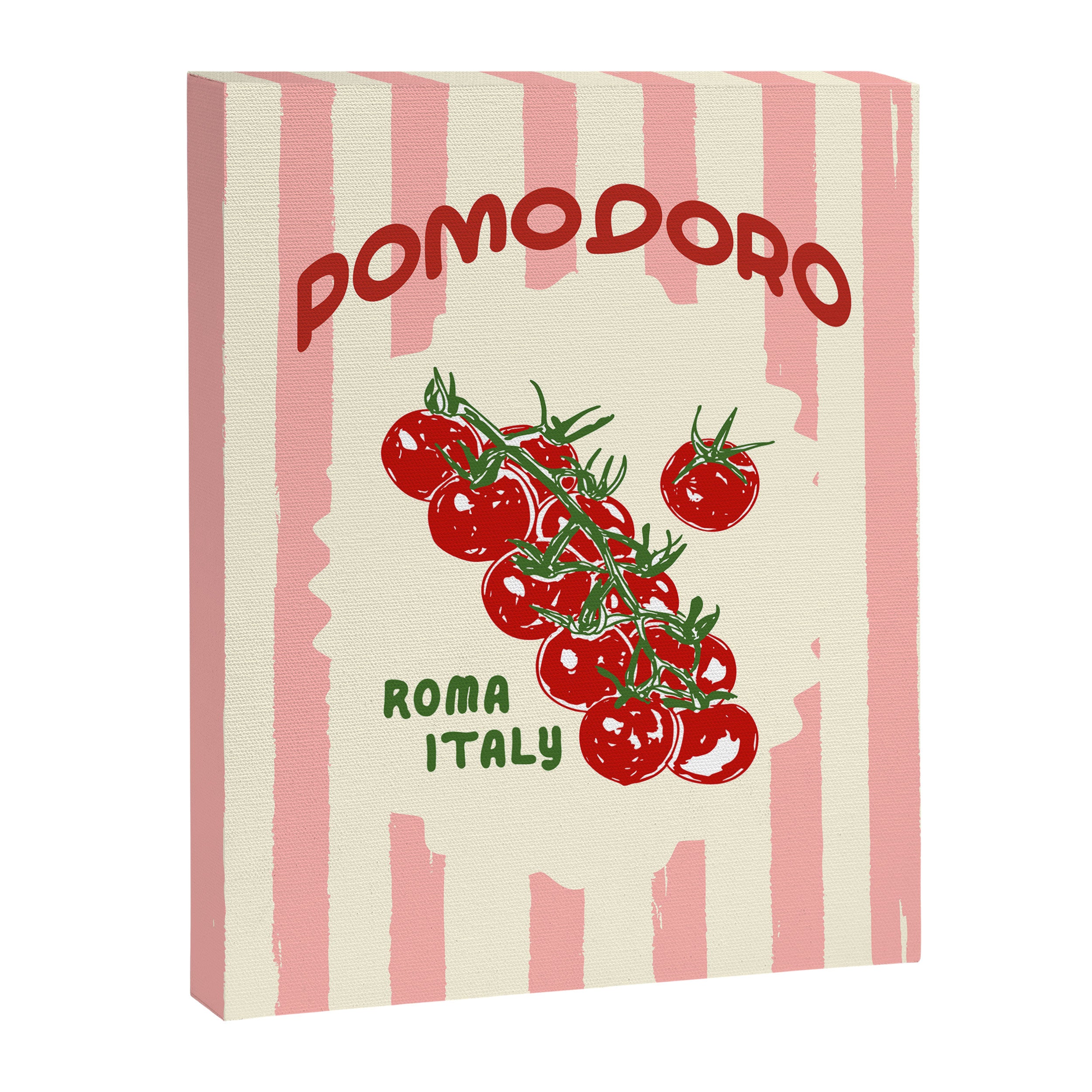 Pomodoro Tomatoes Retro Pink Stripes Canvas Print Gallery Image 8