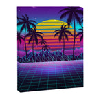Radiant Sunset Synthwave Canvas Print Gallery Image 8
