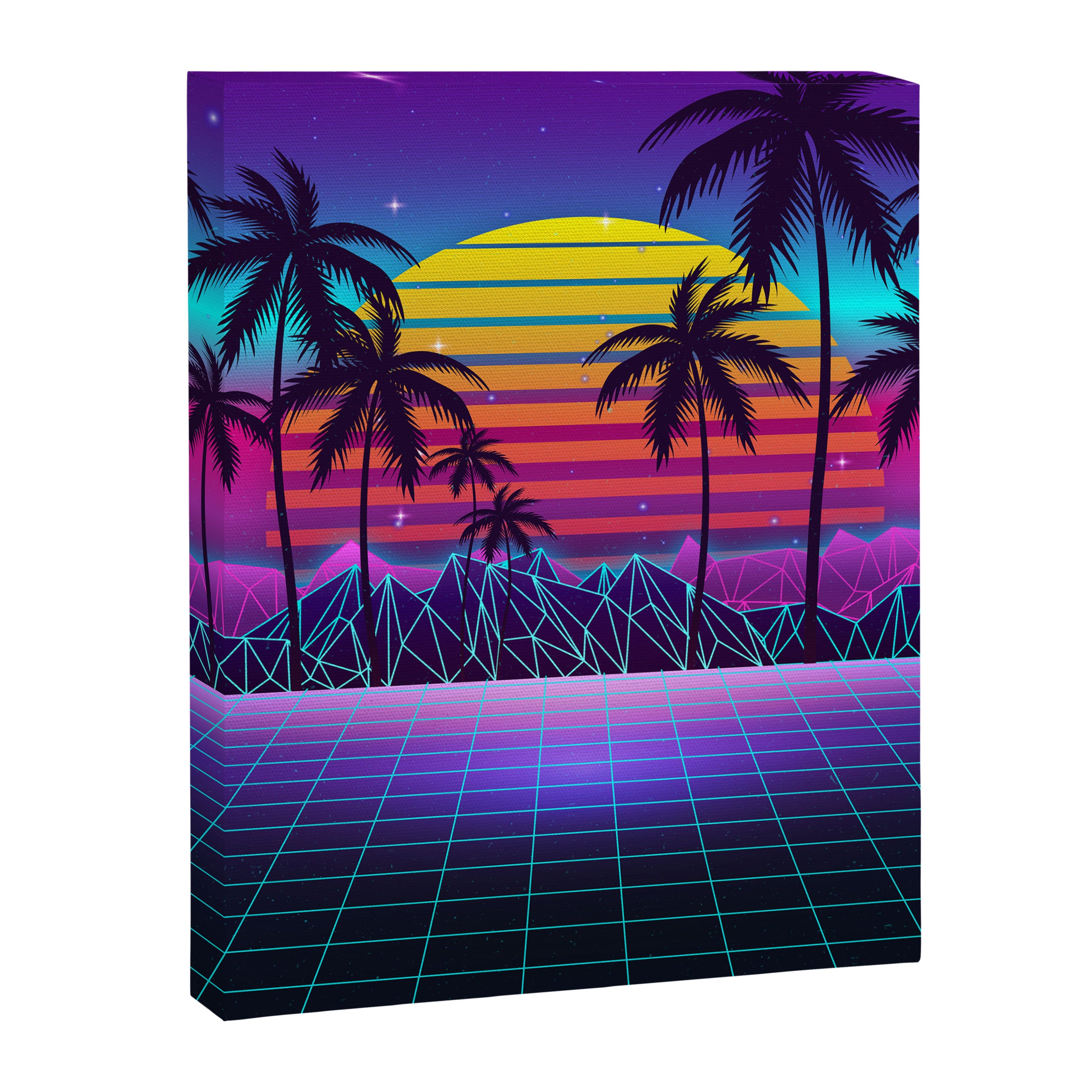Radiant Sunset Synthwave Canvas Print Gallery Image 8