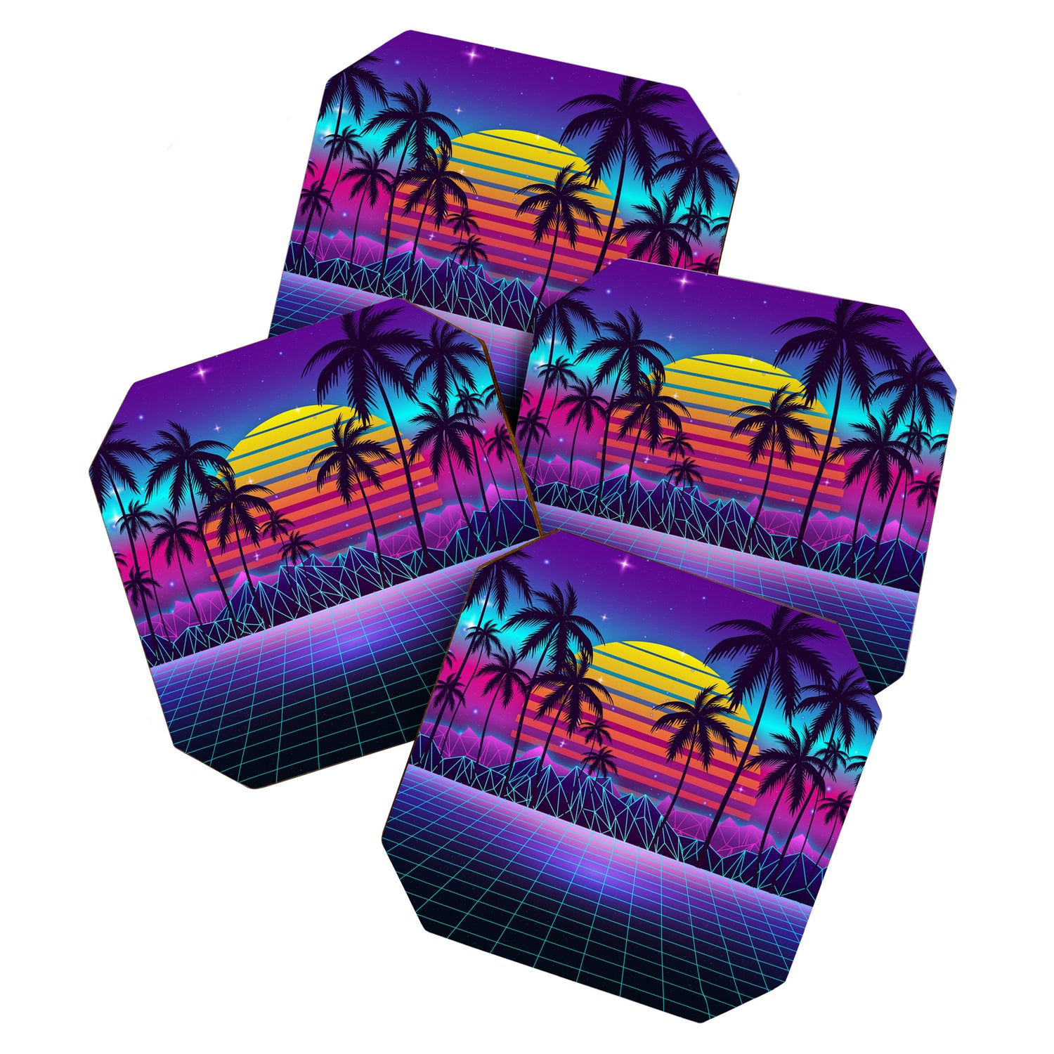 Radiant Sunset Synthwave Coaster Gallery Image 1