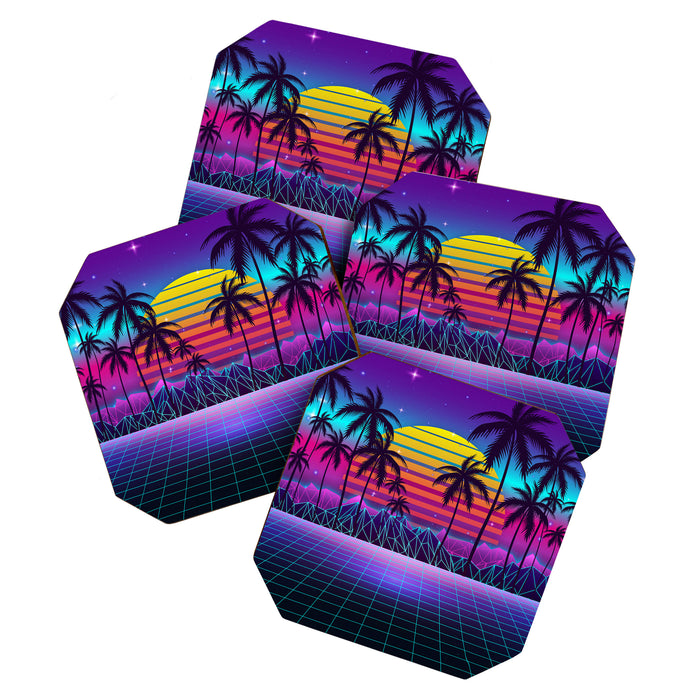 Radiant Sunset Synthwave Coaster Gallery Image 1