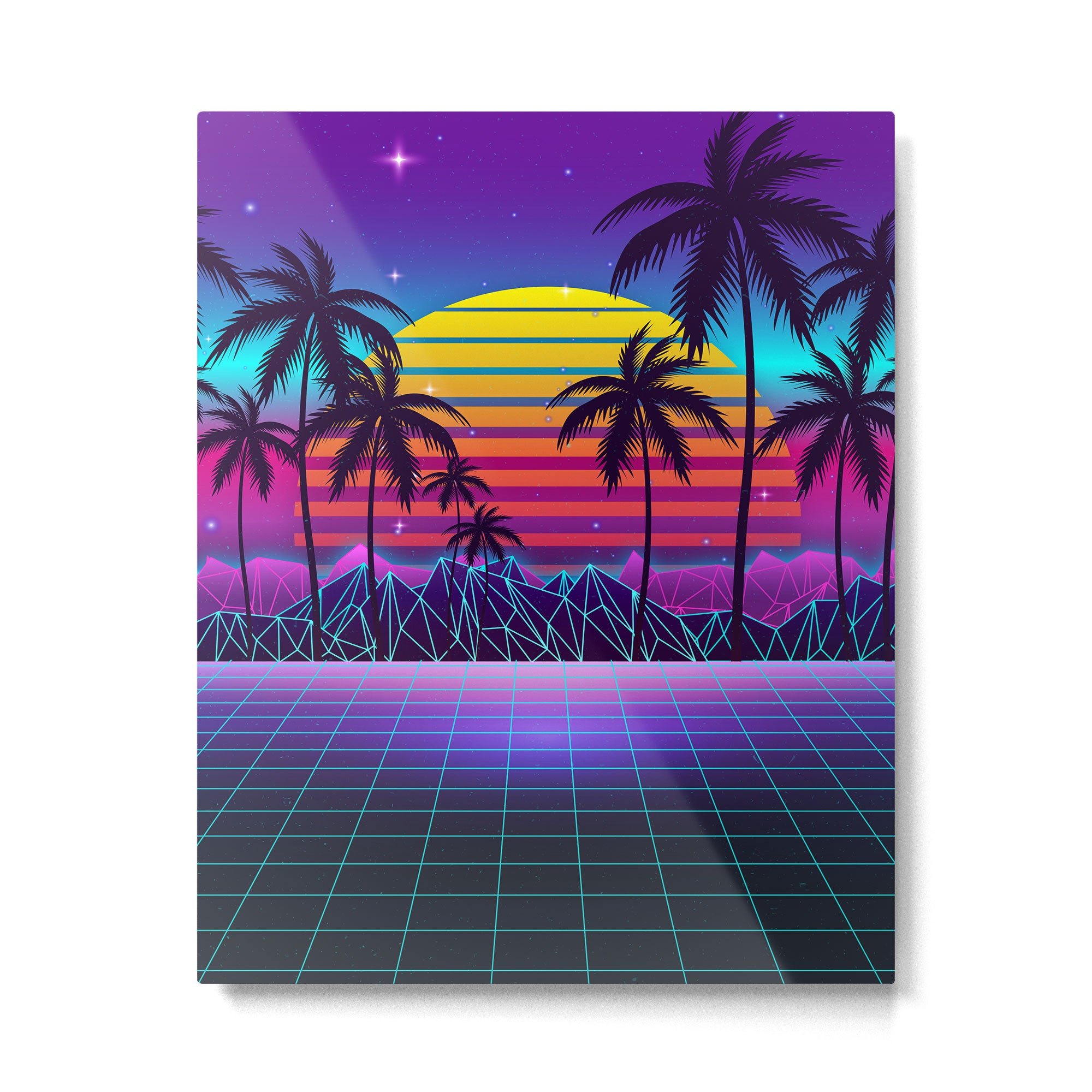 Radiant Sunset Synthwave Metal Print Gallery Image 6