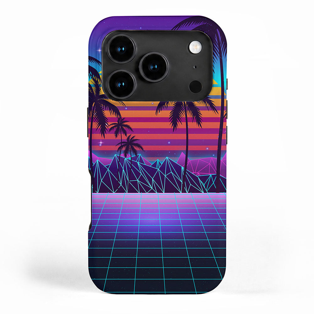 Radiant Sunset Synthwave iPhone Case Gallery Image 1
