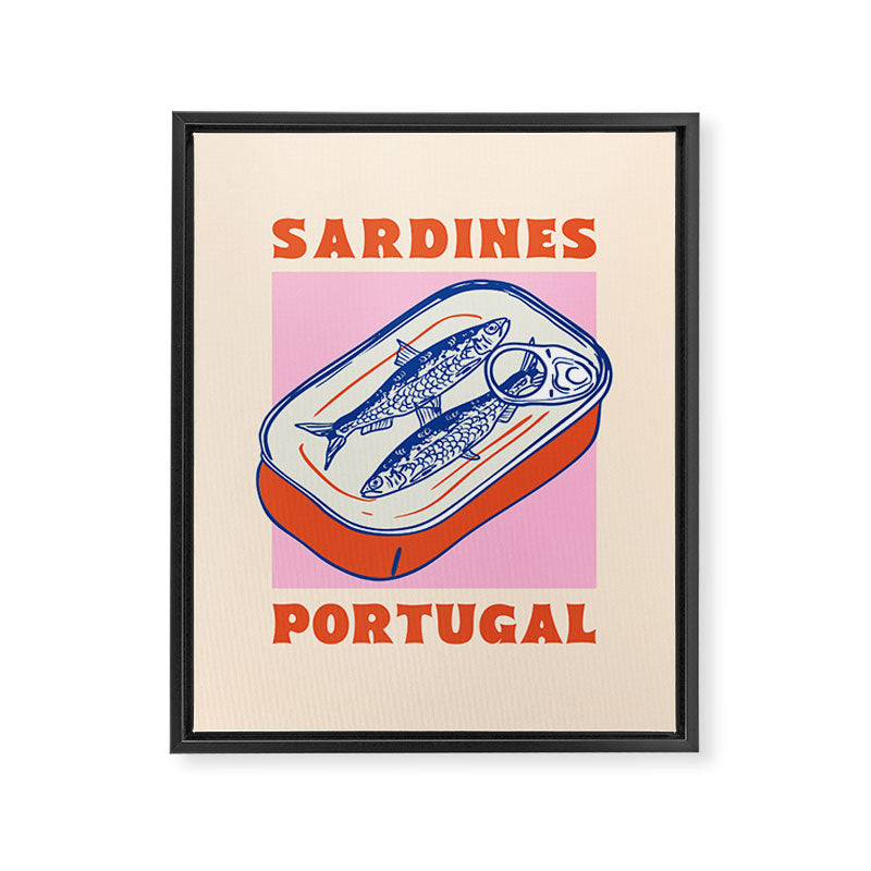 Retro Portugal Sardines in Tin Can Framed Canvas Print Gallery Image 8