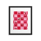Scarlet Cherries and Bows Checker Framed Art Print Gallery Image 6