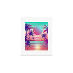 Sunset Palm Trees Vaporwave Aesthetic Art Print Gallery Image 1