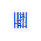 Swimming Sardines - Blue Striped Coastal Art Art Print Gallery Image 1