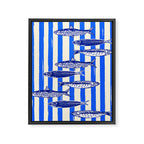 Swimming Sardines - Blue Striped Coastal Art Framed Canvas Print Gallery Image 8