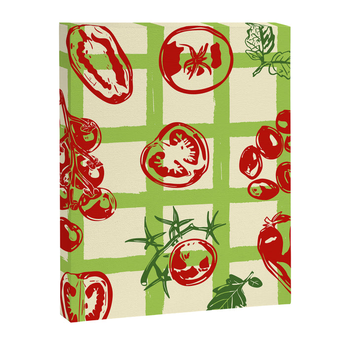 Tomato Garden Picnic Pattern Illustration Canvas Print Gallery Image 1