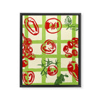 Tomato Garden Picnic Pattern Illustration Framed Canvas Print Gallery Image 8