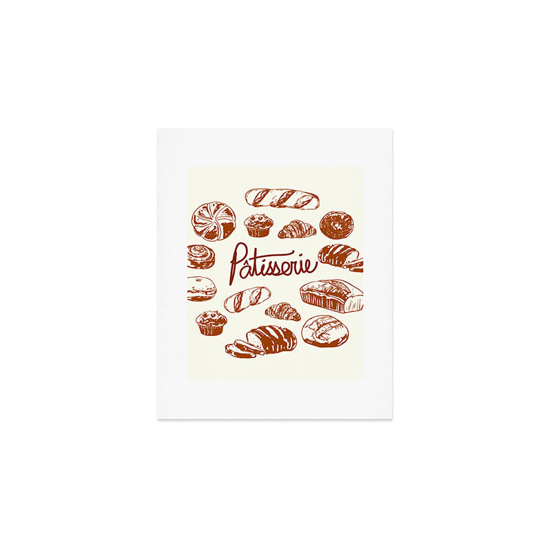 Vintage French Patisserie Bread Bakery Illustration Art Print Gallery Image 1