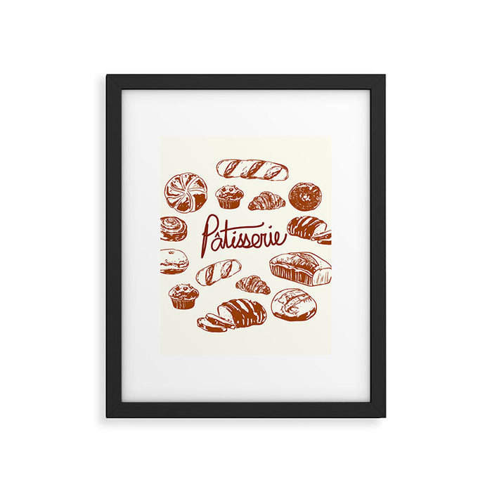 Vintage French Patisserie Bread Bakery Illustration Framed Art Print Gallery Image 1