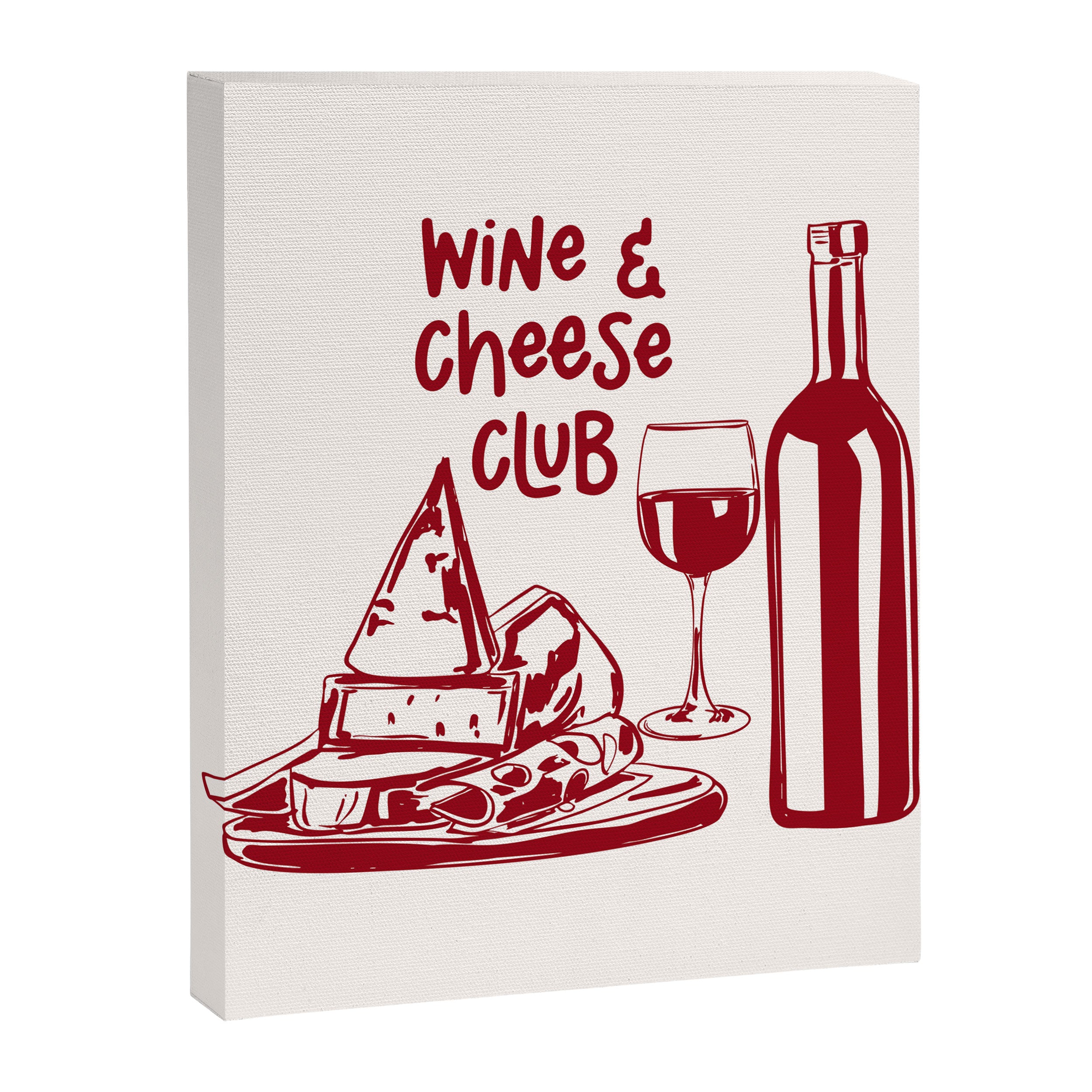 Wine  and  Cheese Club Doodle Illustration Canvas Print Gallery Image 8