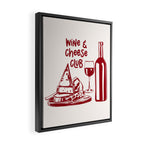 Wine  and  Cheese Club Doodle Illustration Framed Canvas Print Gallery Image 2