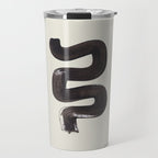black & white minimalist abstract shapes patterns black ink painting Travel Mug Gallery Image 1