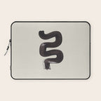 black & white minimalist abstract shapes patterns black ink painting Laptop Sleeve Gallery Image 1