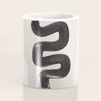 black & white minimalist abstract shapes patterns black ink painting Coffee Mug Gallery Image 4
