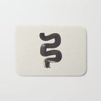black & white minimalist abstract shapes patterns black ink painting Bath Mat Gallery Image 1