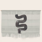 black & white minimalist abstract shapes patterns black ink painting Wall Hanging Gallery Image 1
