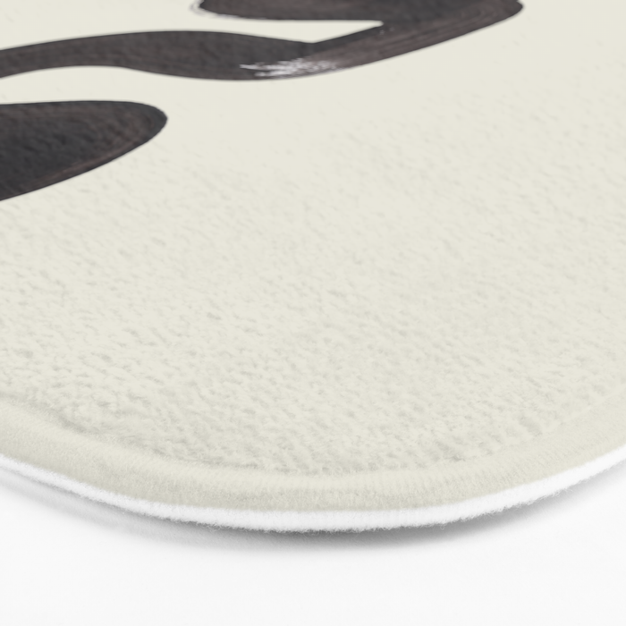 black & white minimalist abstract shapes patterns black ink painting Bath Mat Gallery Image 3