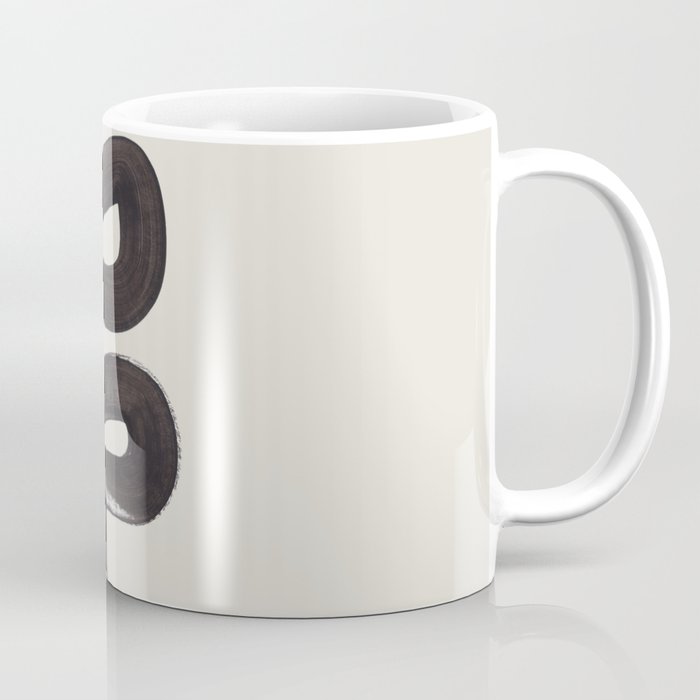 black & white minimalist abstract shapes patterns black ink painting Coffee Mug Gallery Image 1