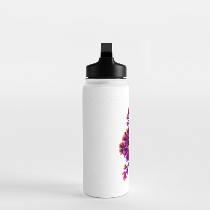 Pansies Floral - Peach and Purple Water Bottle Gallery Image 3