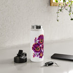 Pansies Floral - Peach and Purple Water Bottle Gallery Image 4