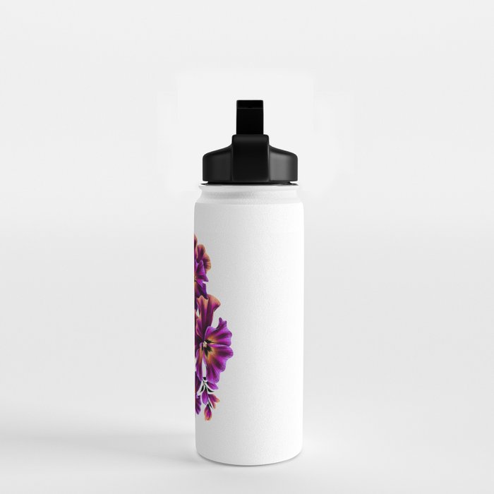 Pansies Floral - Peach and Purple Water Bottle Gallery Image 2