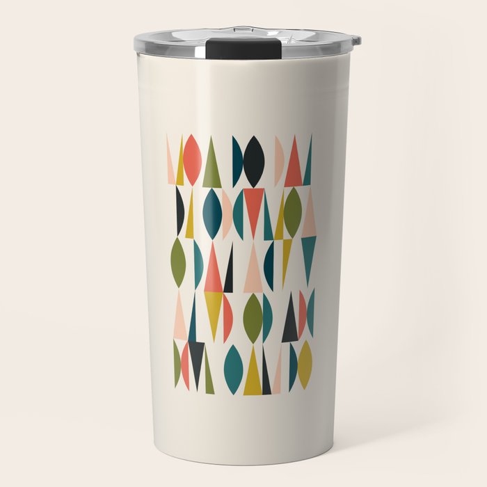 Mid Century Modern Abstract Colorful Shapes Funky Cool Minimalist Pattern Travel Mug Gallery Image 1