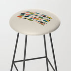Mid Century Modern Abstract Colorful Shapes Funky Cool Minimalist Pattern Stool Gallery Image 2