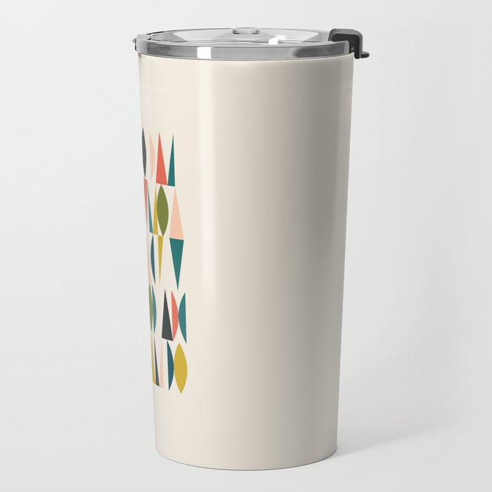 Mid Century Modern Abstract Colorful Shapes Funky Cool Minimalist Pattern Travel Mug Gallery Image 2